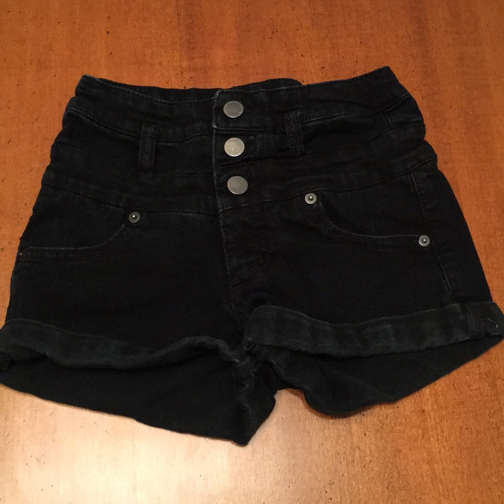 High-Waisted Black Shorts